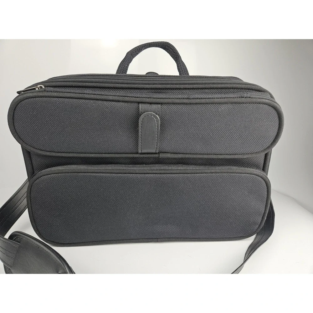 Samsonite Carry On Computer Briefcase Shoulder‎ Bag Black Canvas Black